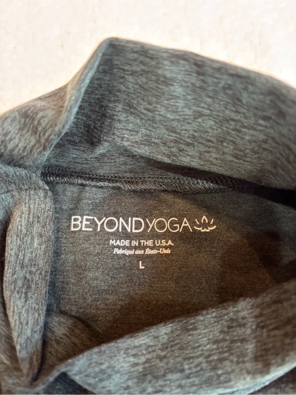 Beyond Yoga Dark Green Mock Neck Long Sleeve Top Large
